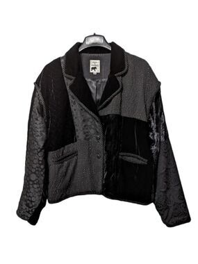 MAX & MABEL Silk Velvet Mixed Media Patchwork Jacket L